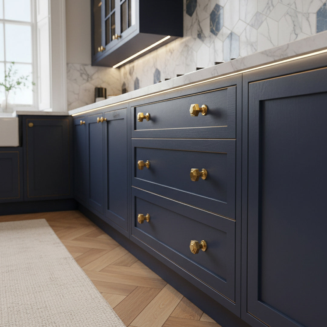 Egerton Cabinet Knob design reference in Aged Brass (Heritage) — Capramont & Co