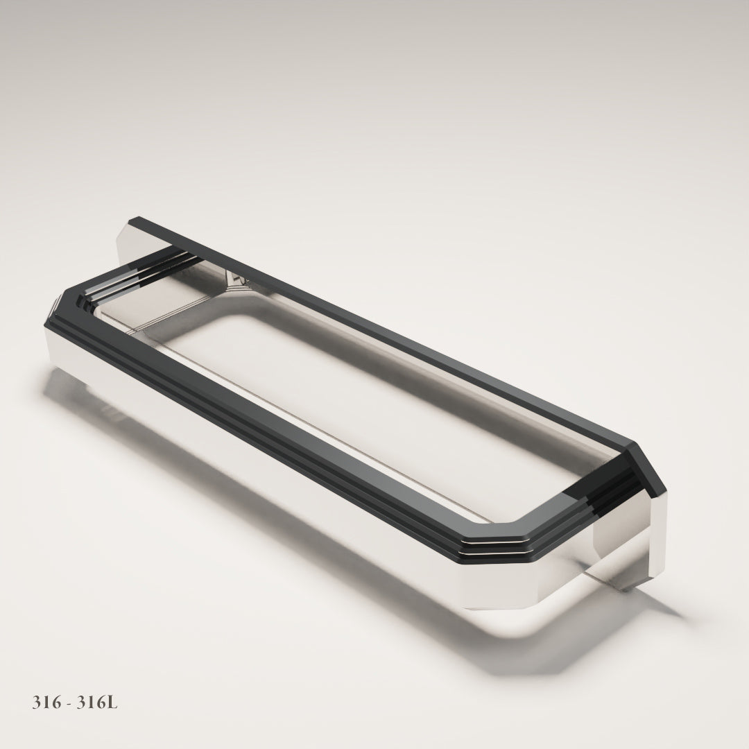 Egerton Handle with Baseplate - P1B in Marine-Grade Stainless Steel 316L — Capramont & Co