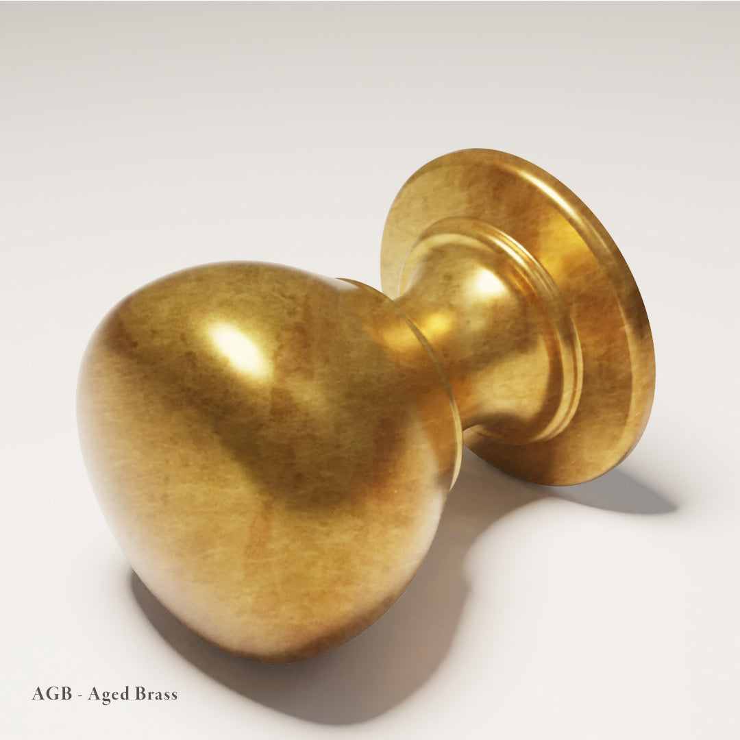 Farringdon Cushion Knob design reference in Aged Brass (Heritage) — Capramont & Co