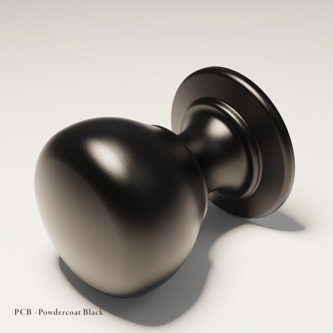 Farringdon Cushion Knob in Powdercoated Aluminium — Black — Capramont & Co
