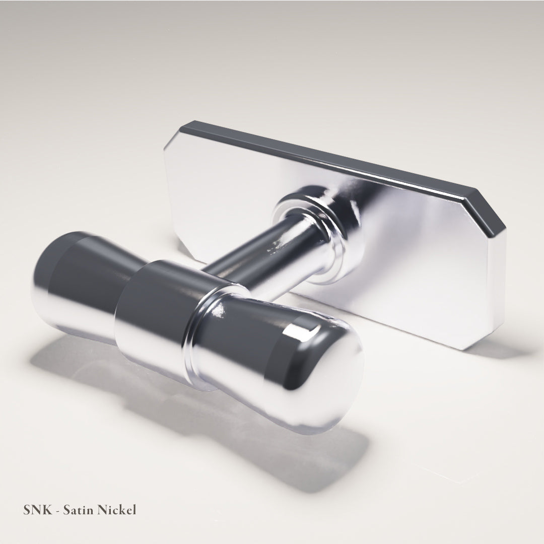 Lexham T-Bar with Baseplate in Nickel-Coated Naval Brass — Satin Nickel — Capramont & Co