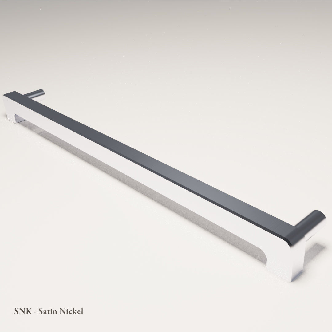 Beaufort Cabinet Handle in Nickel-Coated Naval Brass — Satin Nickel — Capramont & Co