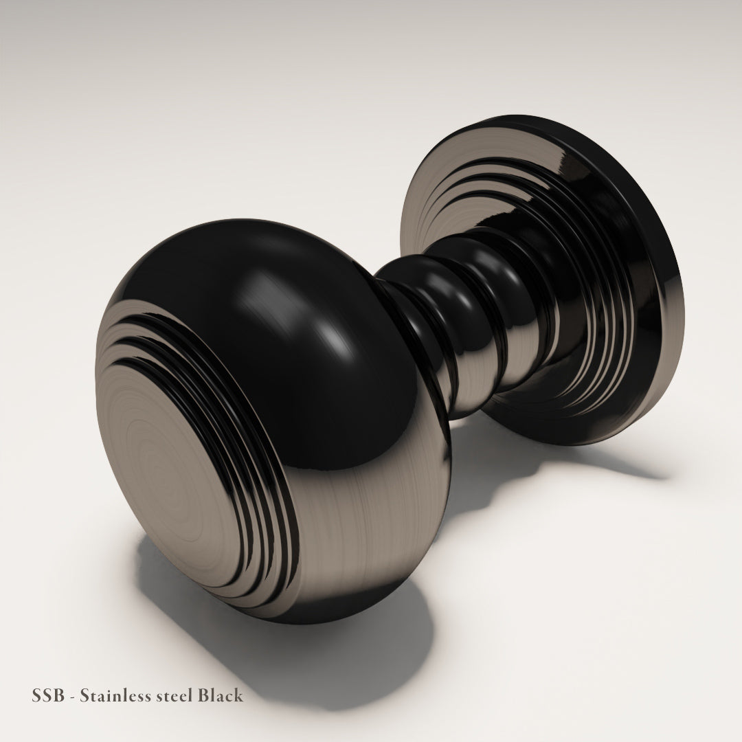 Brunswick Cabinet Knob in Carbon-Coated Stainless Steel — Black — Capramont & Co