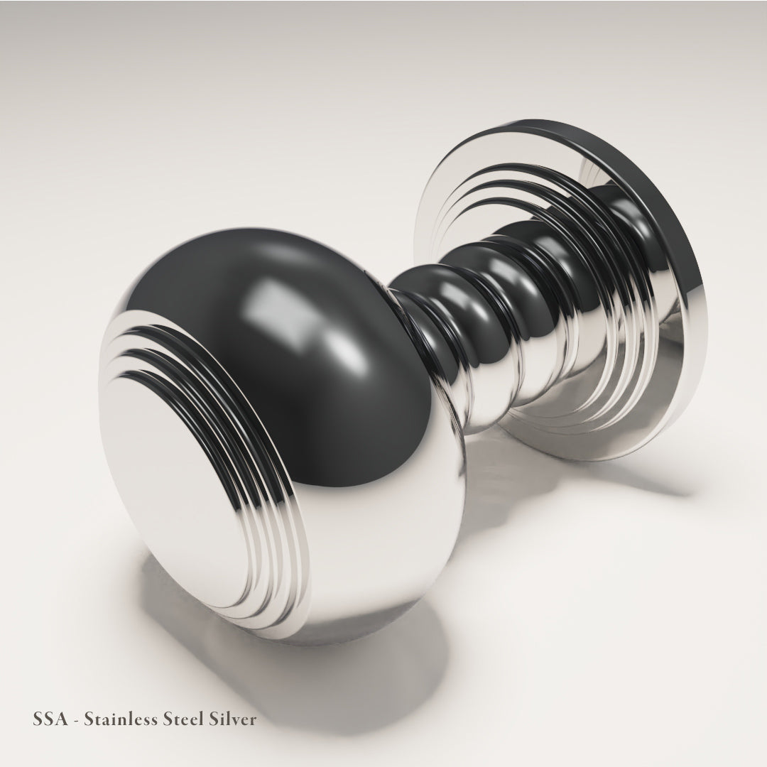 Brunswick Cabinet Knob in Carbon-Coated Stainless Steel — Silver — Capramont & Co