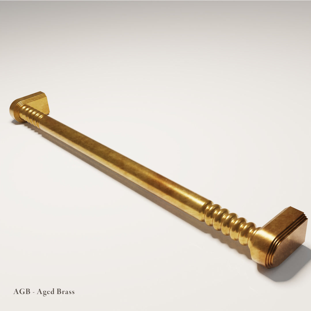 Brunswick Cabinet Handle design reference in Aged Brass (Heritage) — Capramont & Co