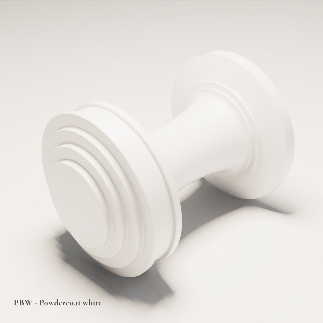Burlington Cabinet Knob in Powdercoated Aluminium — White — Capramont & Co