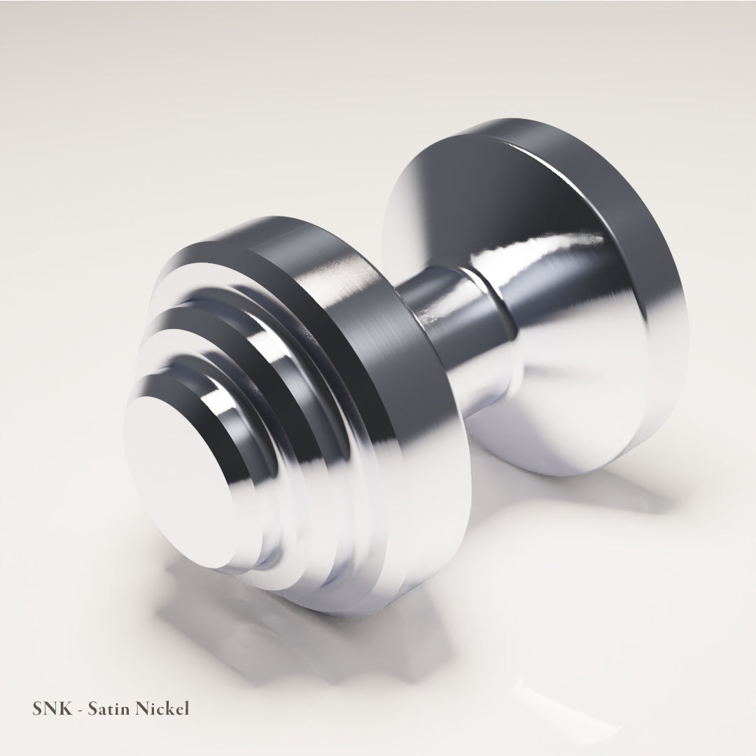 Eccleston Cabinet Knob in Nickel-Coated Naval Brass — Satin Nickel — Capramont & Co