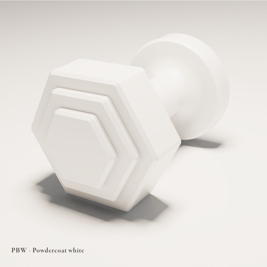 Egerton Cabinet Knob in Powdercoated Aluminium — White — Capramont & Co