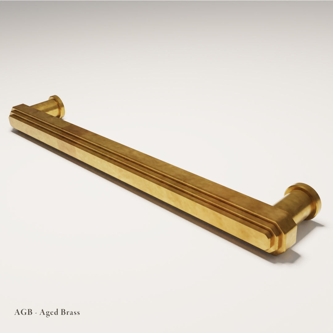 Egerton Handle - P2 in Aged Brass — Capramont & Co