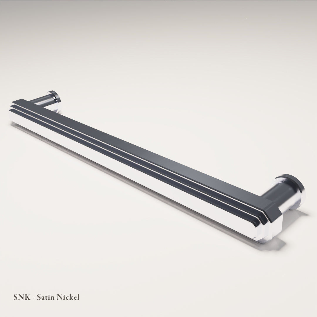 Egerton Handle - P2 in Nickel-Coated Naval Brass — Satin Nickel — Capramont & Co