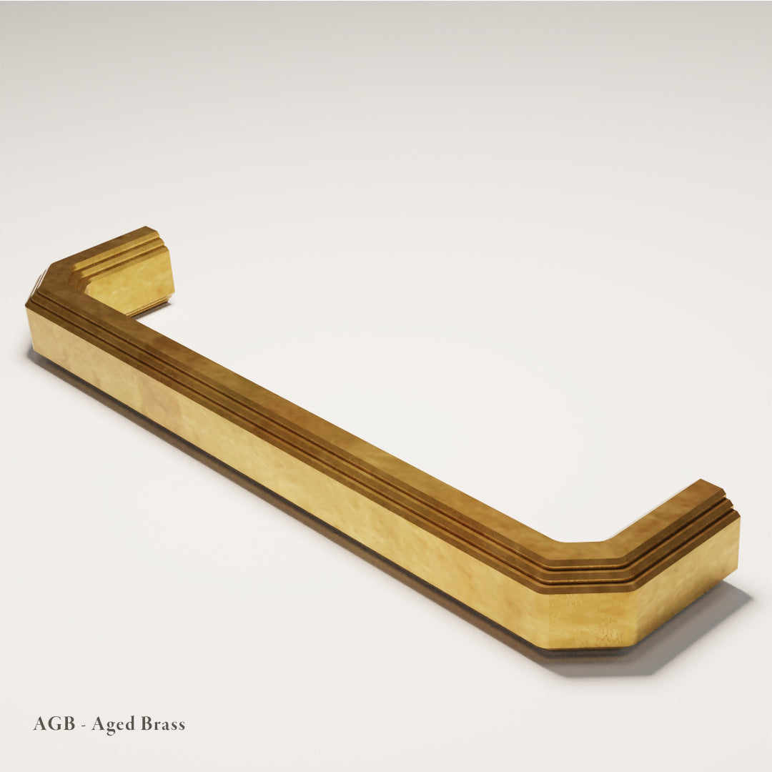 Egerton Handle - P1 design reference in Aged Brass (Heritage) — Capramont & Co