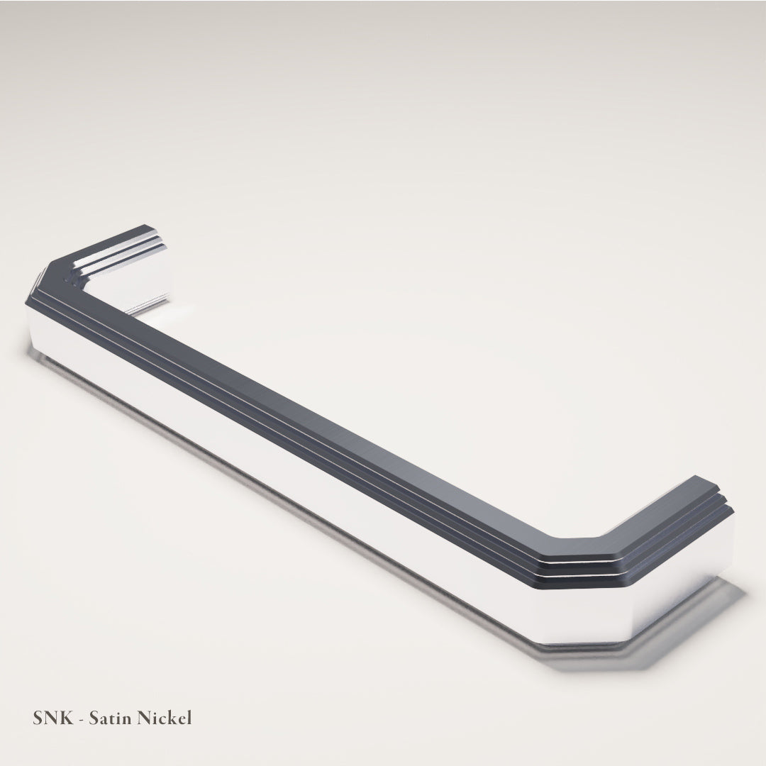 Egerton Handle - P1 in Nickel-Coated Naval Brass — Satin Nickel — Capramont & Co