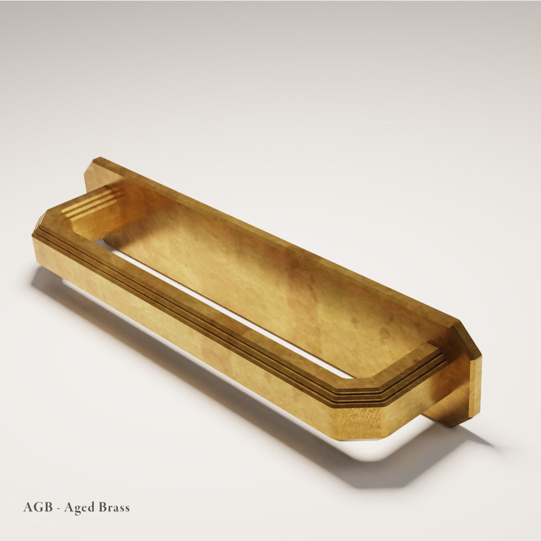 Egerton Handle with Baseplate - P1B design reference in Aged Brass (Heritage) — Capramont & Co