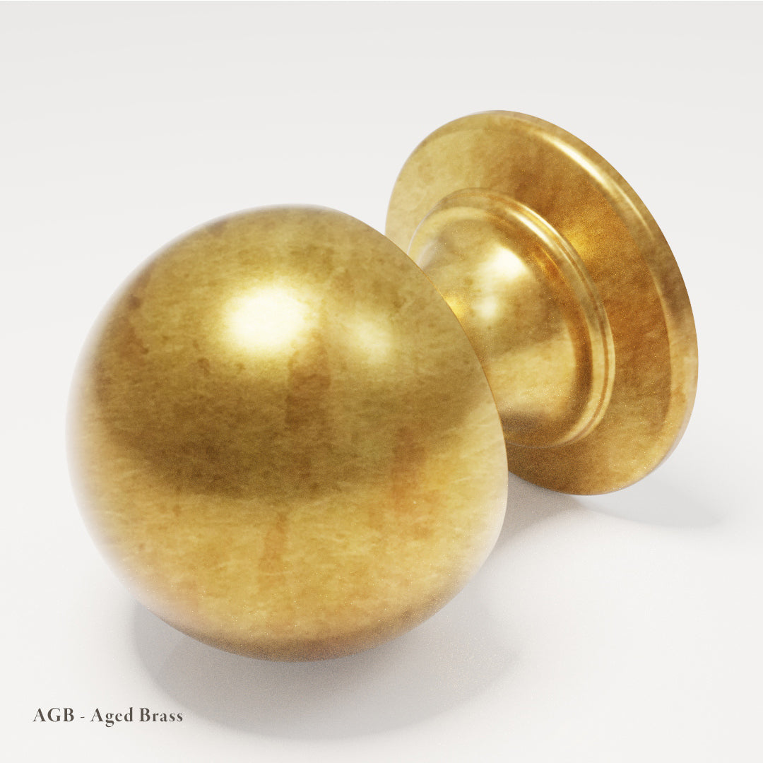 Farringdon Mushroom Knob design reference in Aged Brass (Heritage) — Capramont & Co