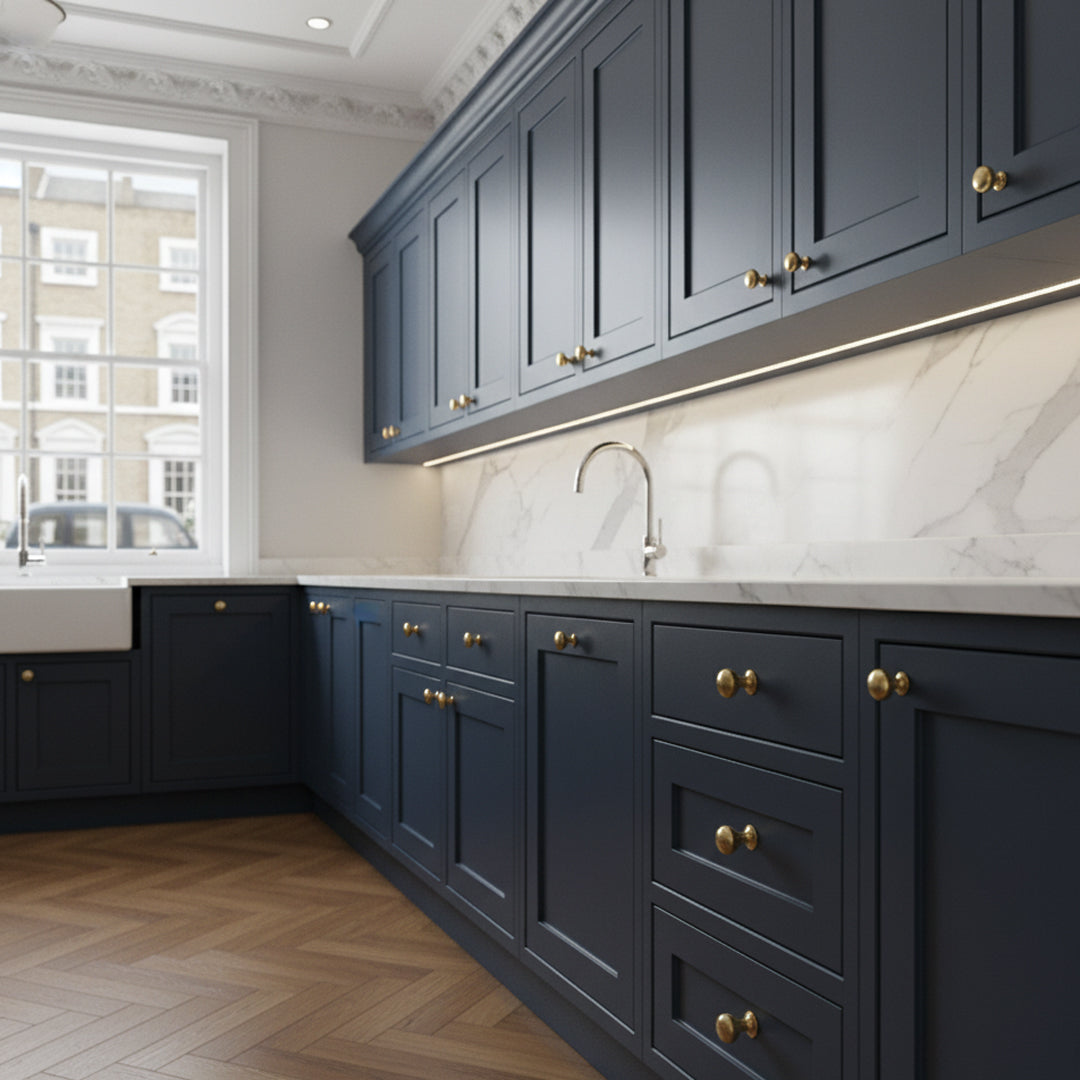 Farringdon Mushroom Knob design reference in Aged Brass (Heritage) — Capramont & Co
