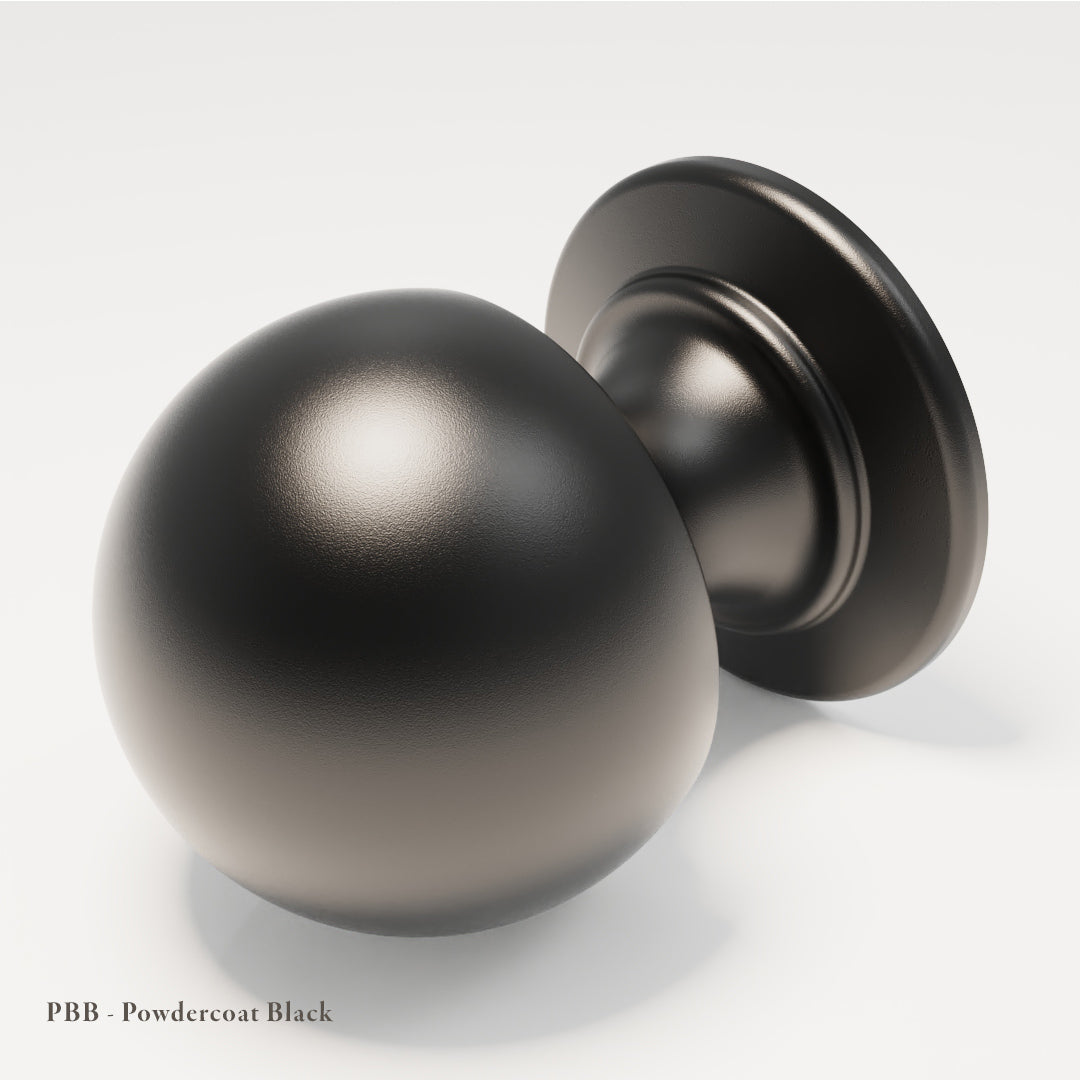 Farringdon Mushroom Knob in Powdercoated Aluminium — Black — Capramont & Co
