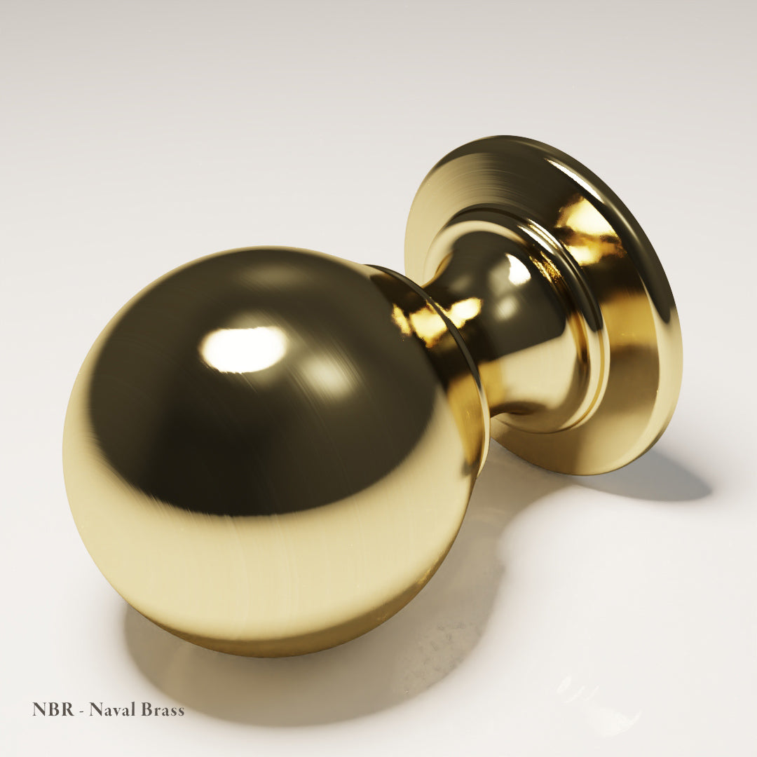 Farringdon Round Knob in Naval Brass — Capramont & Co