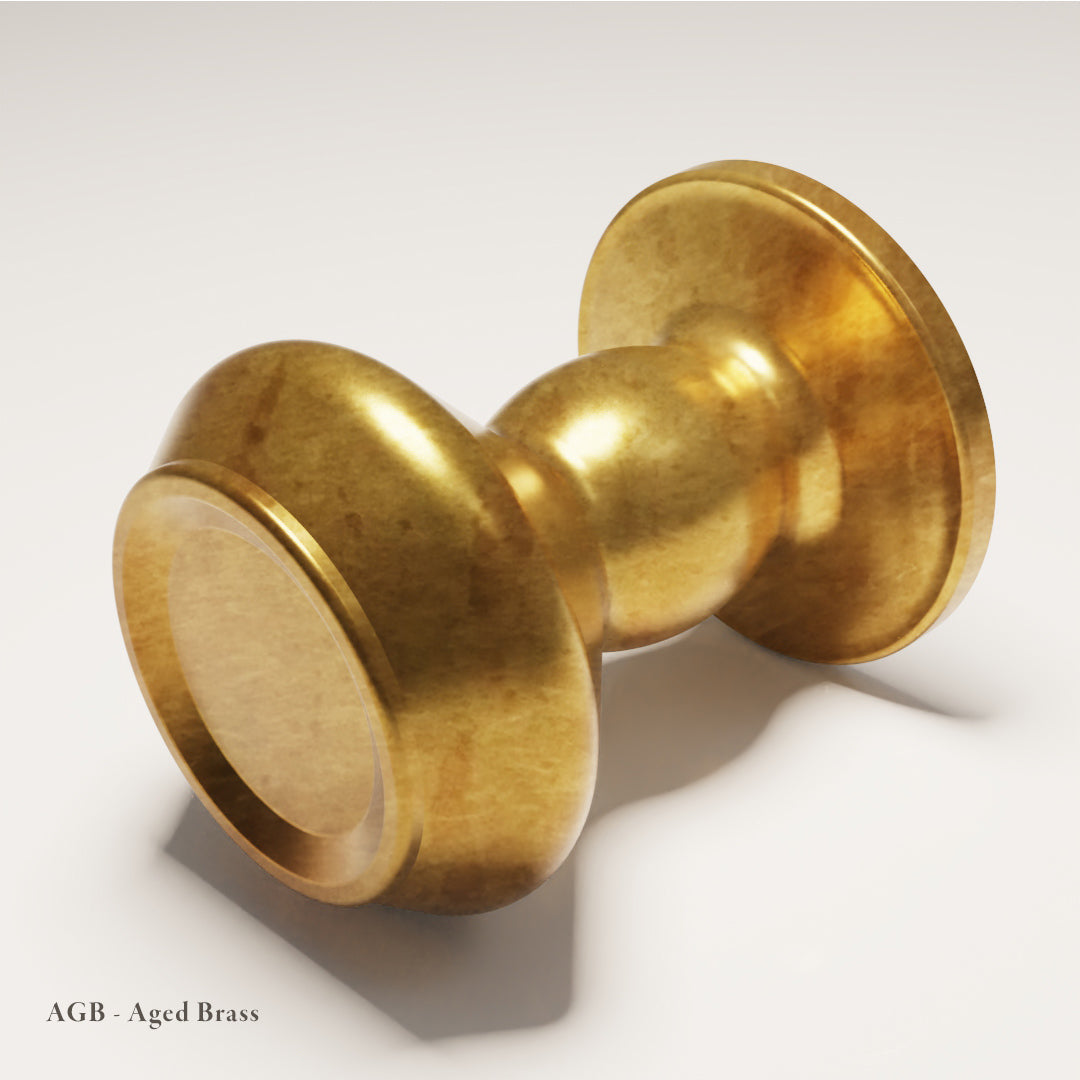 Harrington Cabinet Knob design reference in Aged Brass (Heritage) — Capramont & Co