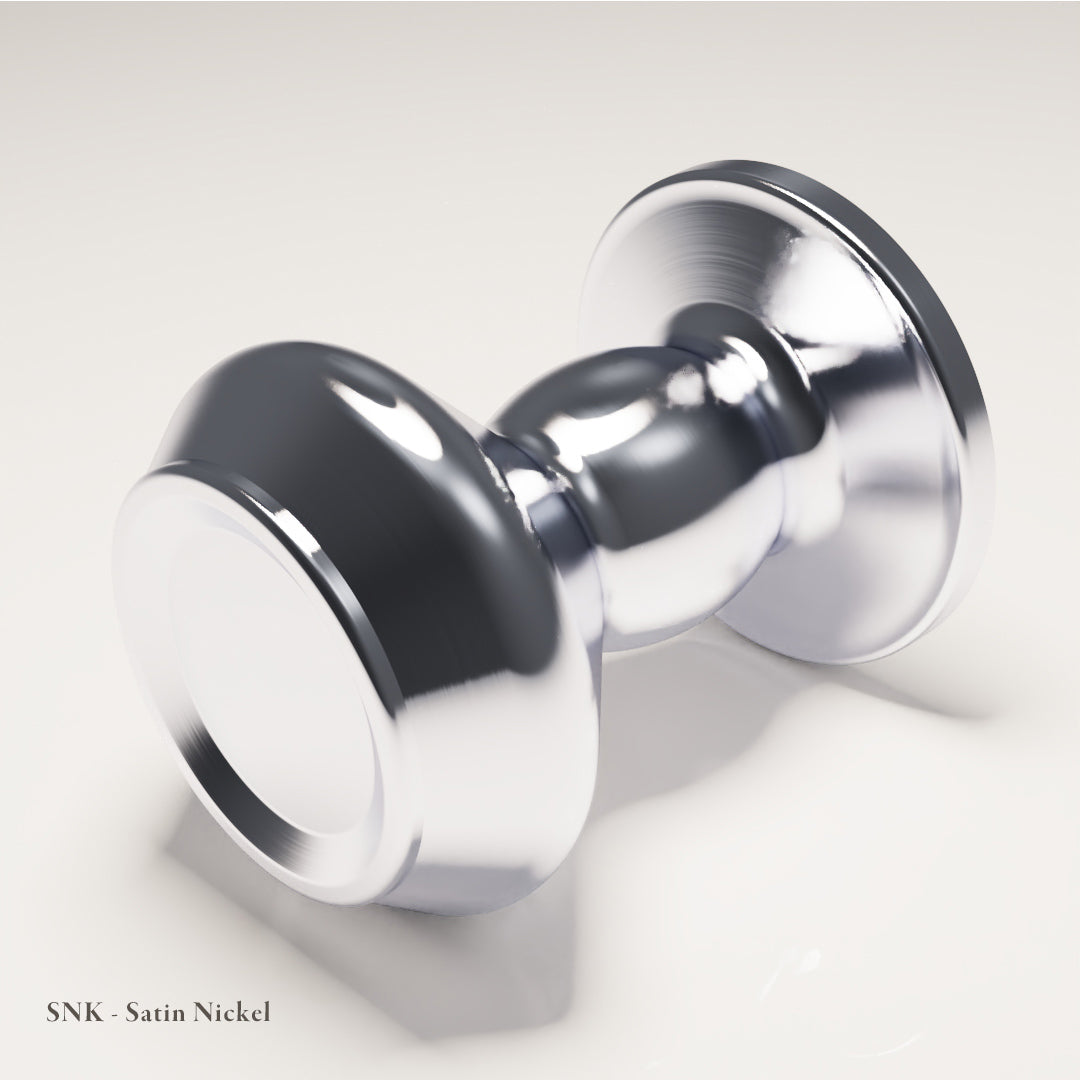Harrington Cabinet Knob in Nickel-Coated Naval Brass — Satin Nickel — Capramont & Co