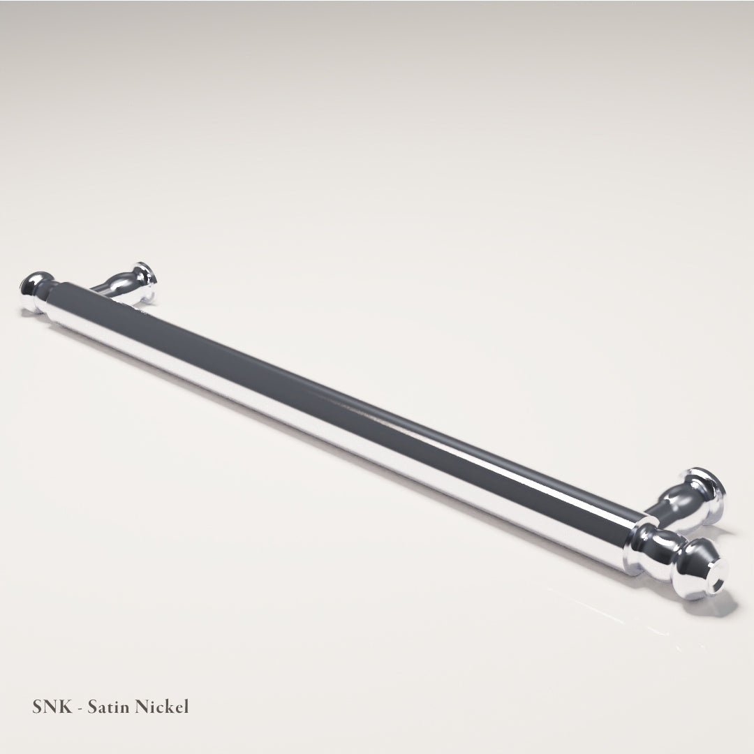 Harrington Cabinet Handle in Nickel-Coated Naval Brass — Satin Nickel — Capramont & Co