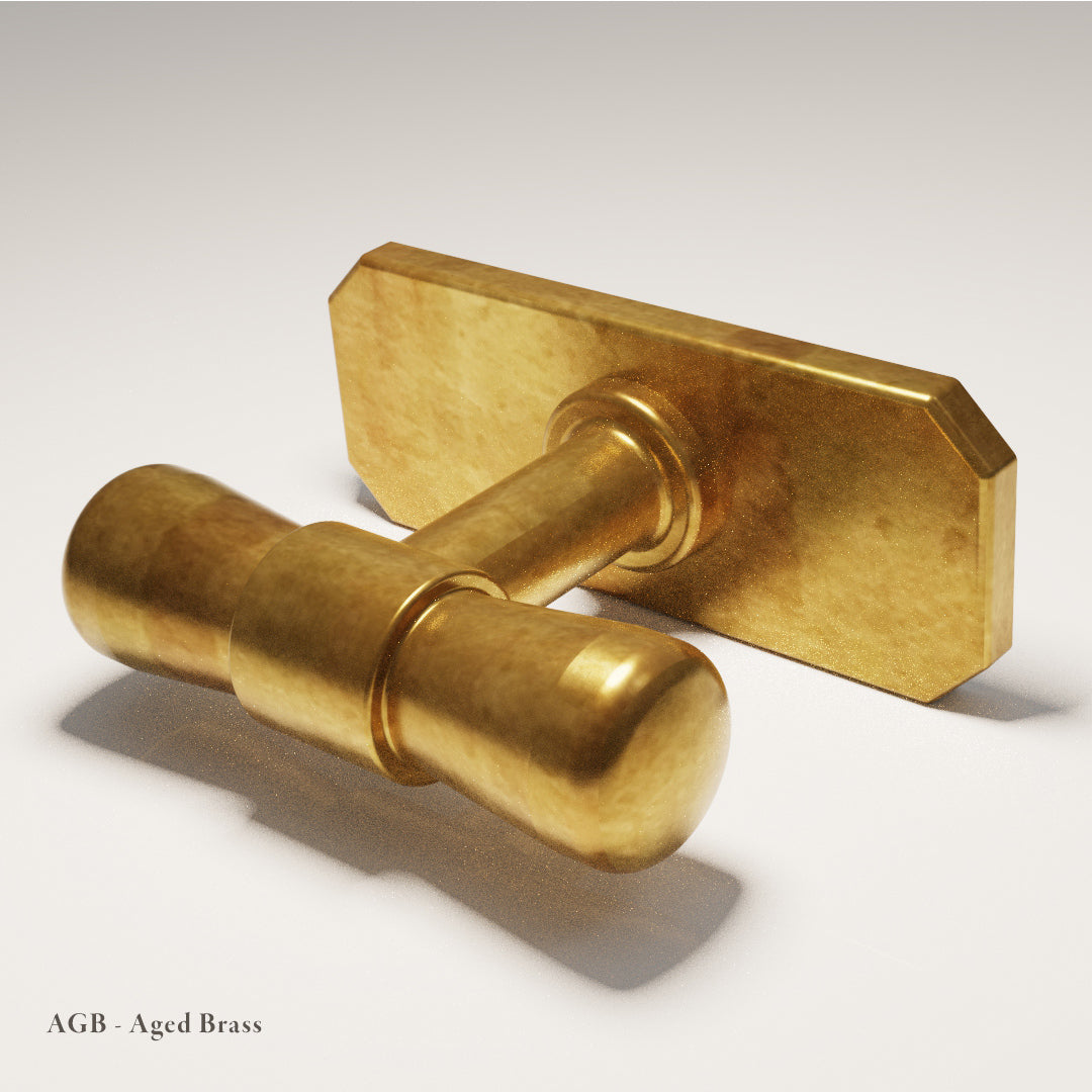 Lexham T-Bar with Baseplate design reference in Aged Brass (Heritage) — Capramont & Co