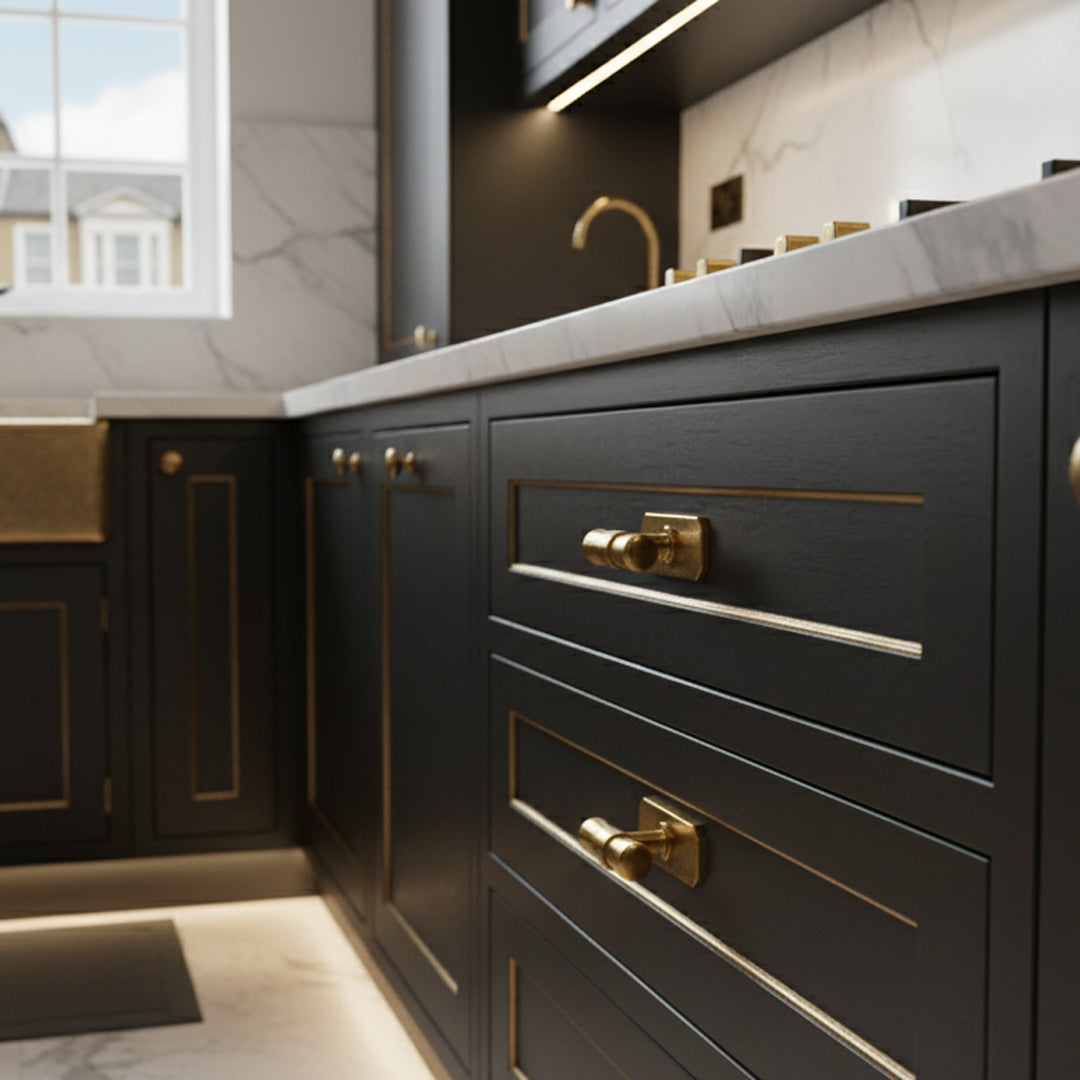 Lexham T-Bar with Baseplate design reference in Aged Brass (Heritage) — Capramont & Co