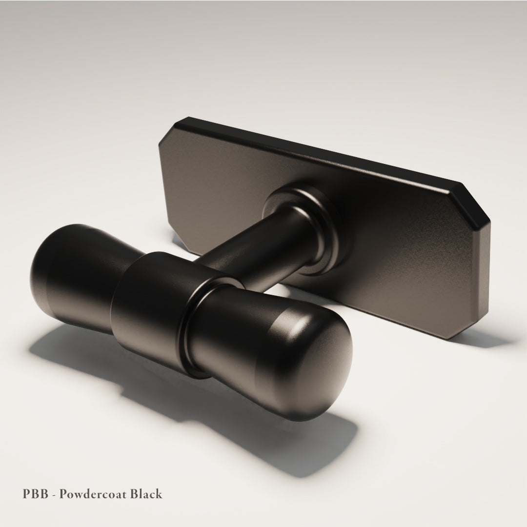 Lexham T-Bar with Baseplate in Powdercoated Aluminium — Black — Capramont & Co
