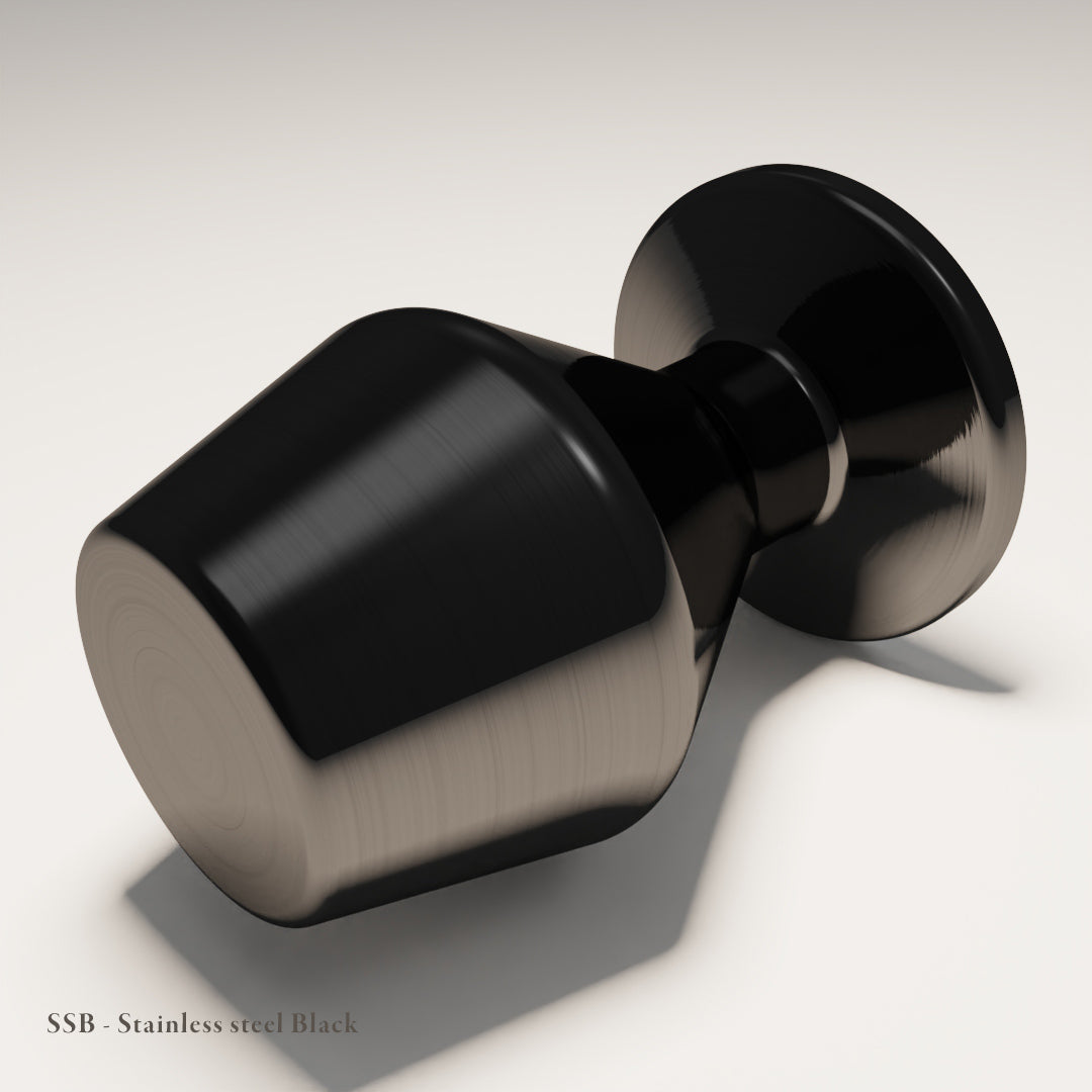 Melbury Cabinet Knob in Carbon-Coated Stainless Steel — Black — Capramont & Co