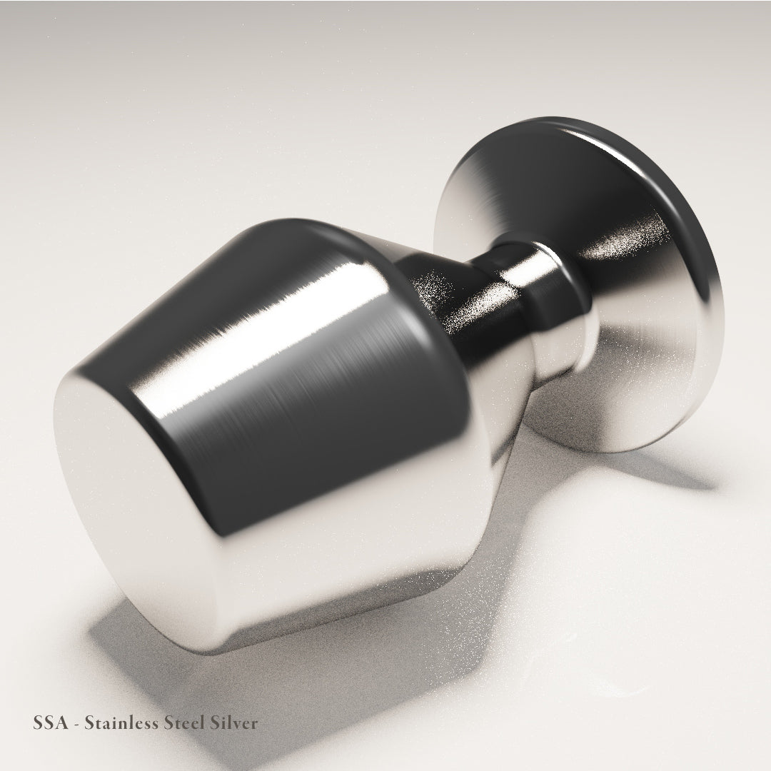 Melbury Cabinet Knob in Carbon-Coated Stainless Steel — Silver — Capramont & Co