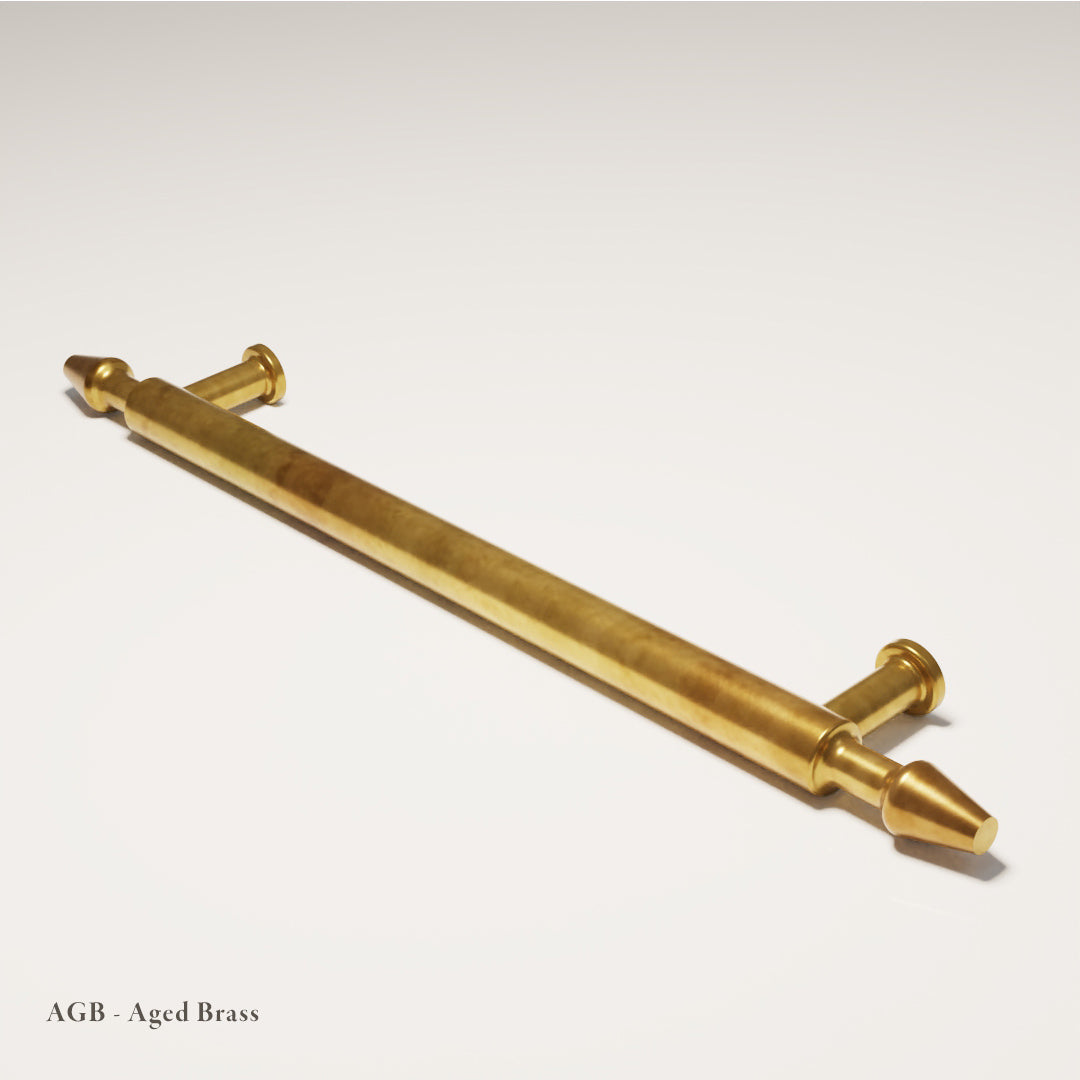 Melbury Cabinet Handle design reference in Aged Brass (Heritage) — Capramont & Co