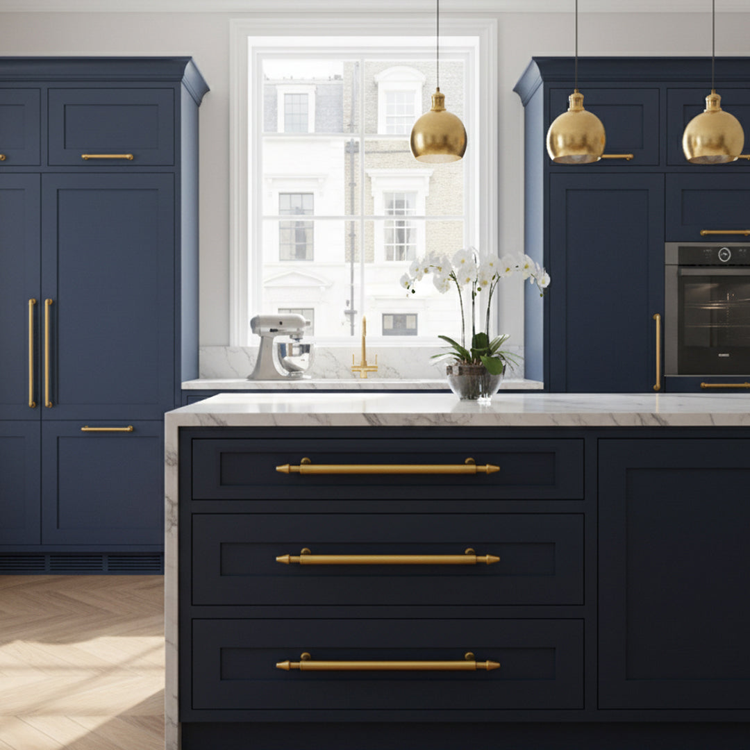 Melbury Cabinet Handle design reference in Aged Brass (Heritage) — Capramont & Co