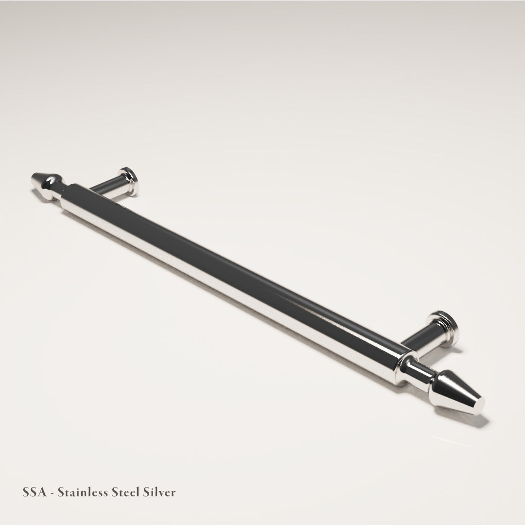 Melbury Cabinet Handle in Carbon-Coated Stainless Steel — Silver — Capramont & Co