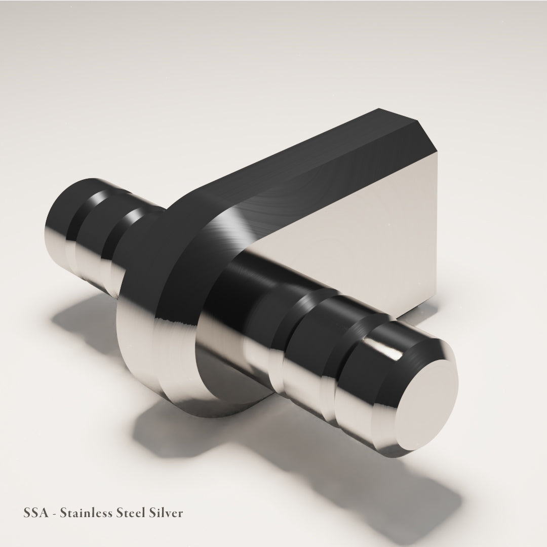 Pembridge T-Bar in Carbon-Coated Stainless Steel — Silver — Capramont & Co