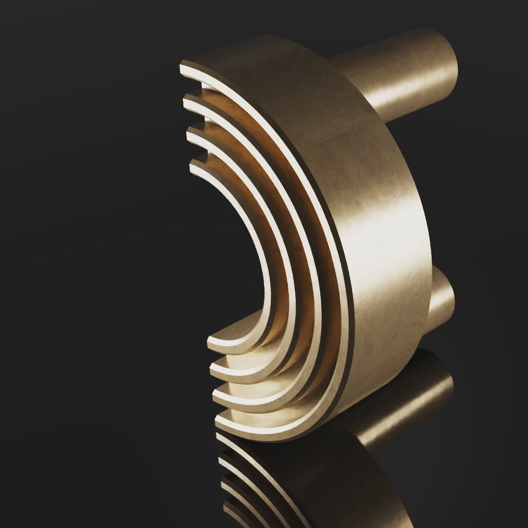 Westbourne C Pull design video — shown in Aged Brass (Heritage reference) — Capramont & Co