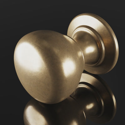 Farringdon Cushion Knob design video — shown in Aged Brass (Heritage reference) — Capramont & Co