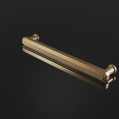 Egerton Handle - P2 design video — shown in Aged Brass (Heritage reference) — Capramont & Co