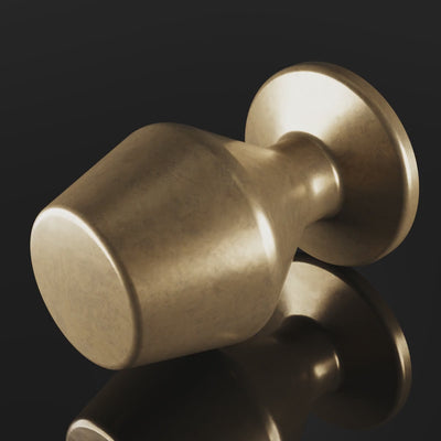 Melbury Cabinet Knob design video — shown in Aged Brass (Heritage reference) — Capramont & Co