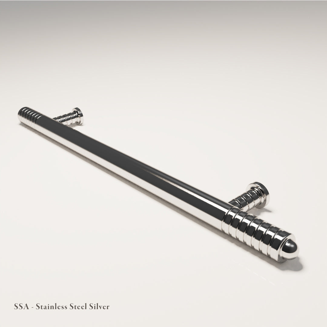Varndell Cabinet Handle in Carbon-Coated Stainless Steel — Silver — Capramont & Co