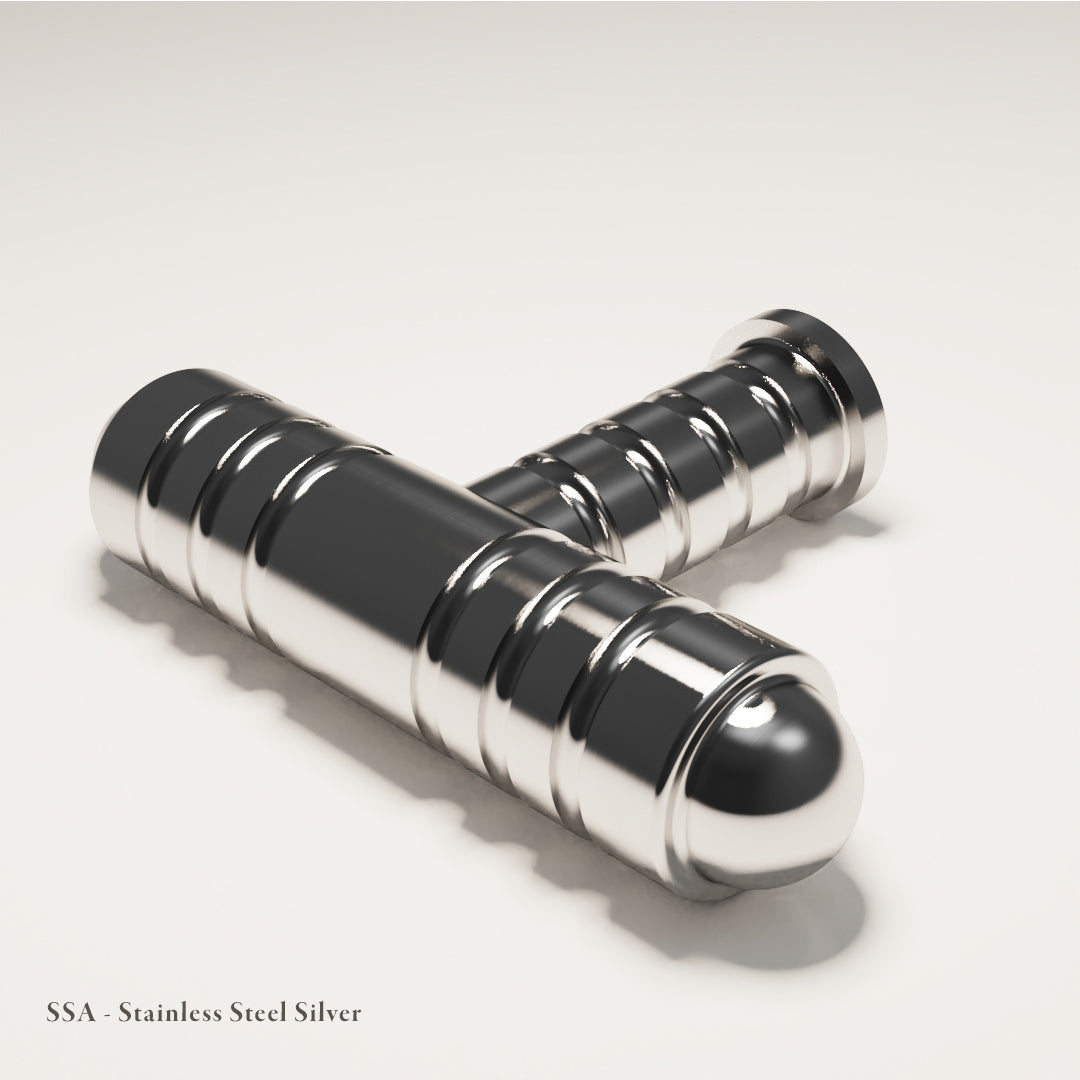 Varndell T-Bar in Carbon-Coated Stainless Steel — Silver — Capramont & Co